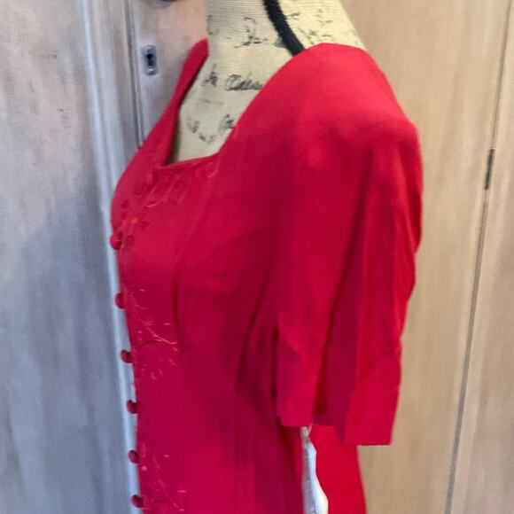 NWT Vintage Casual Corner 90’s Red Midi Dress Pretty Woman Hailey Rich Mom Sz 10 - Picture 7 of 16